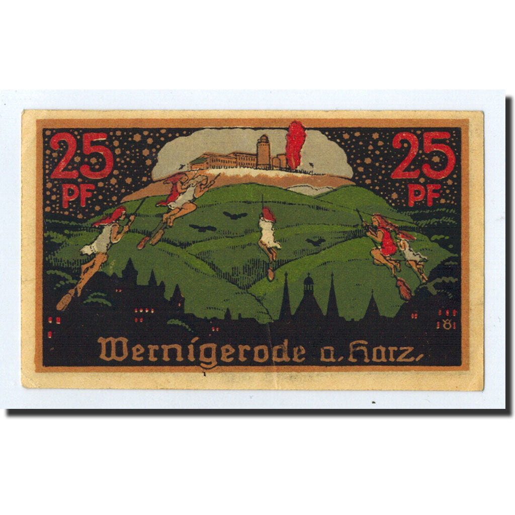 Banknote, Germany, Wernigerode, 25 Pfennig, paysage, 1920, 1920-12-20