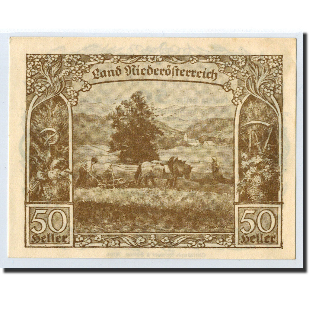 Geldschein, Österreich, Vienne, 50 Heller, Agriculture et Industrie, 1920