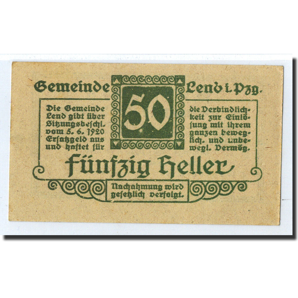 Geldschein, Österreich, Lend, 50 Heller, Citation, 1920, 1920-07-01, UNZ-