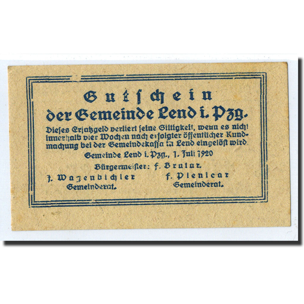 Geldschein, Österreich, Lend, 50 Heller, Citation, 1920, 1920-07-01, UNZ-