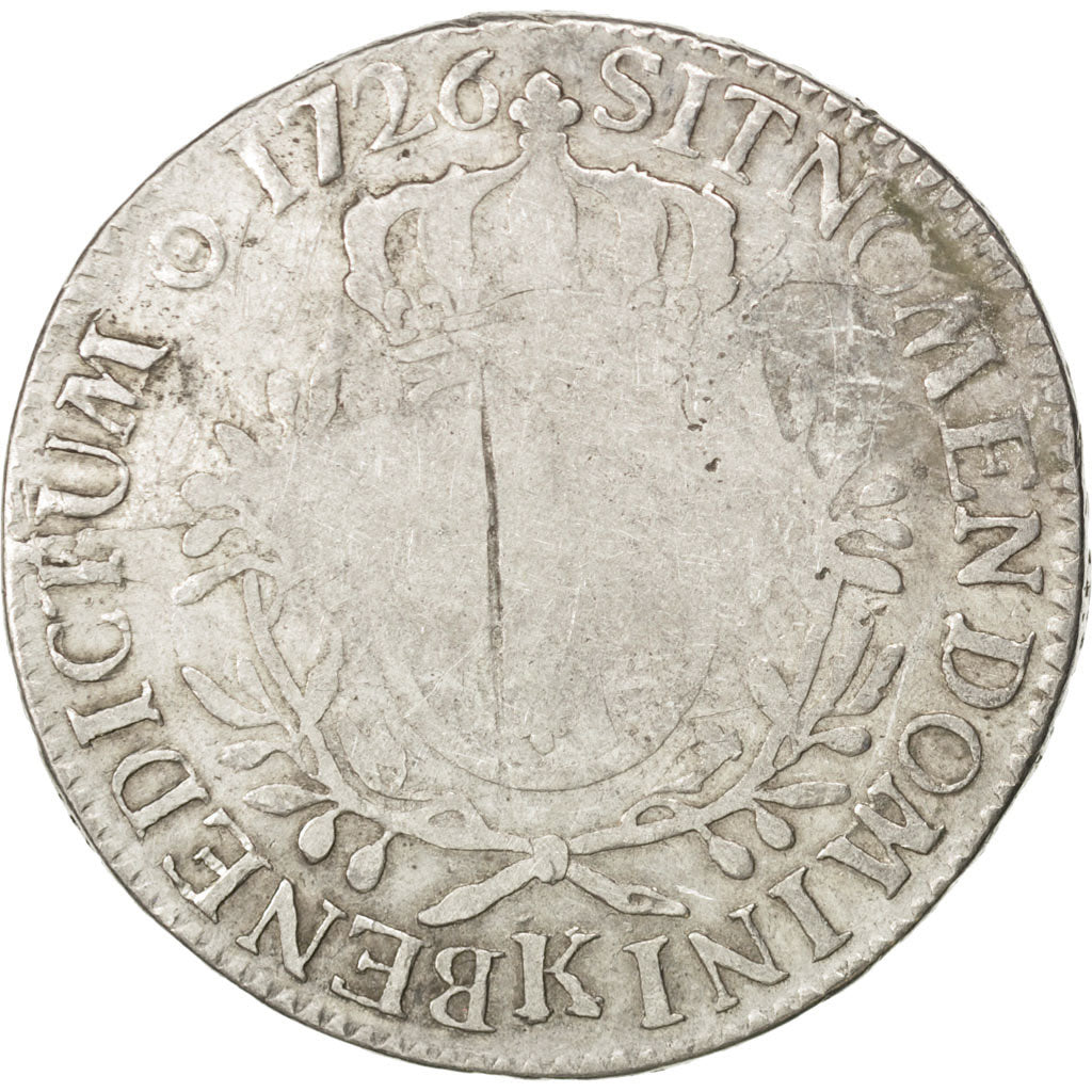 Moneta, Francia, Louis XV, Écu aux branches d'olivier, Ecu, 1726, Bordeaux, MB
