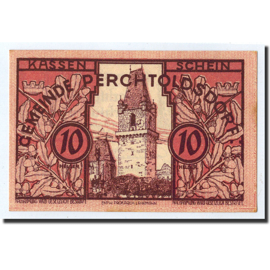 Geldschein, Österreich, Perchtoldsdorf, 10 Heller, tour, 1920, 1920-12-31, UNZ-