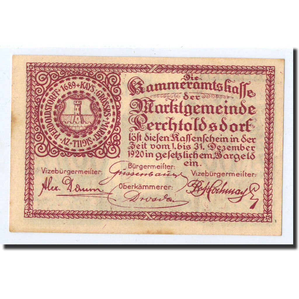 Geldschein, Österreich, Perchtoldsdorf, 10 Heller, tour, 1920, 1920-12-31, UNZ-