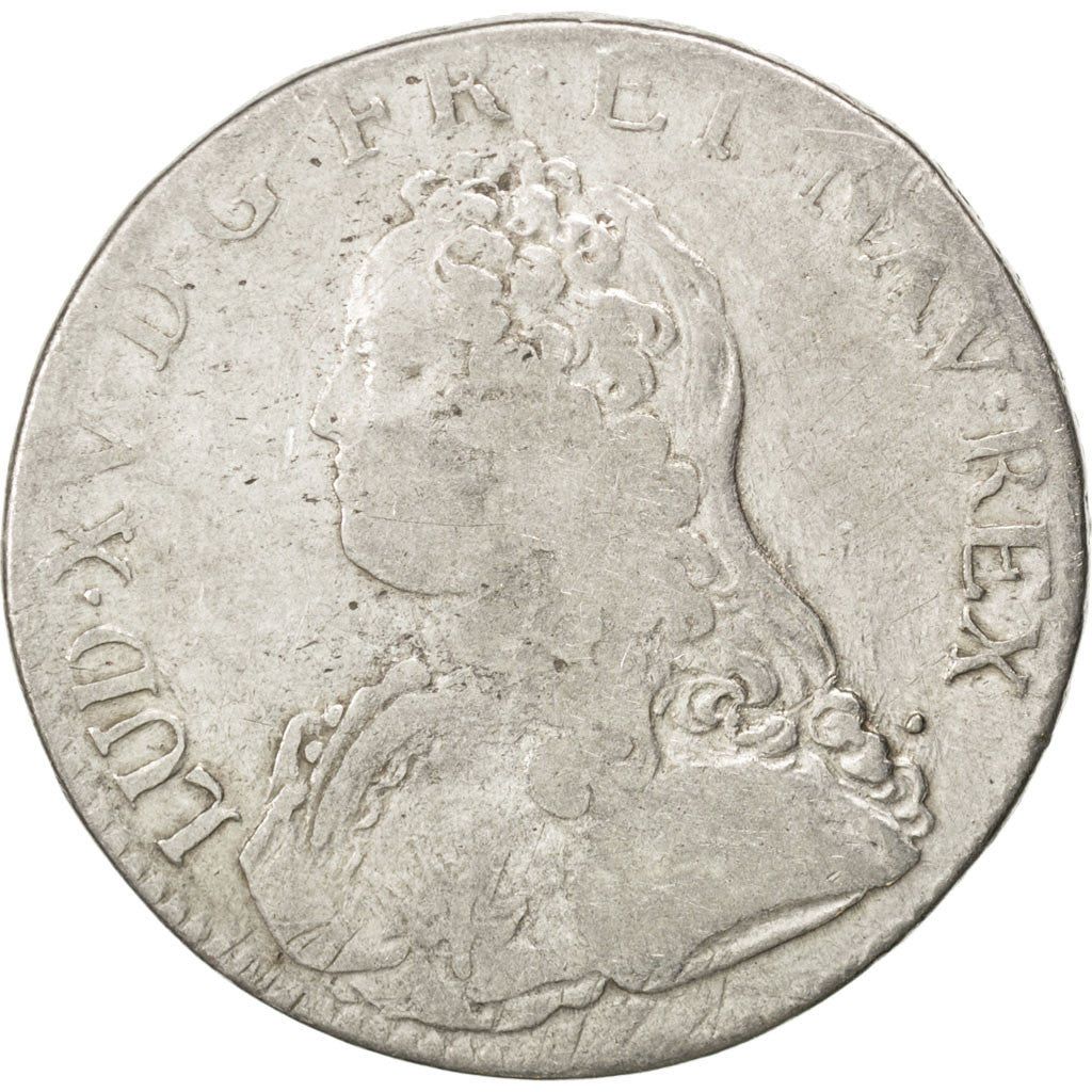 Coin, France, Louis XV, Écu aux branches d'olivier, Ecu, 1733, Aix, VF(30-35)