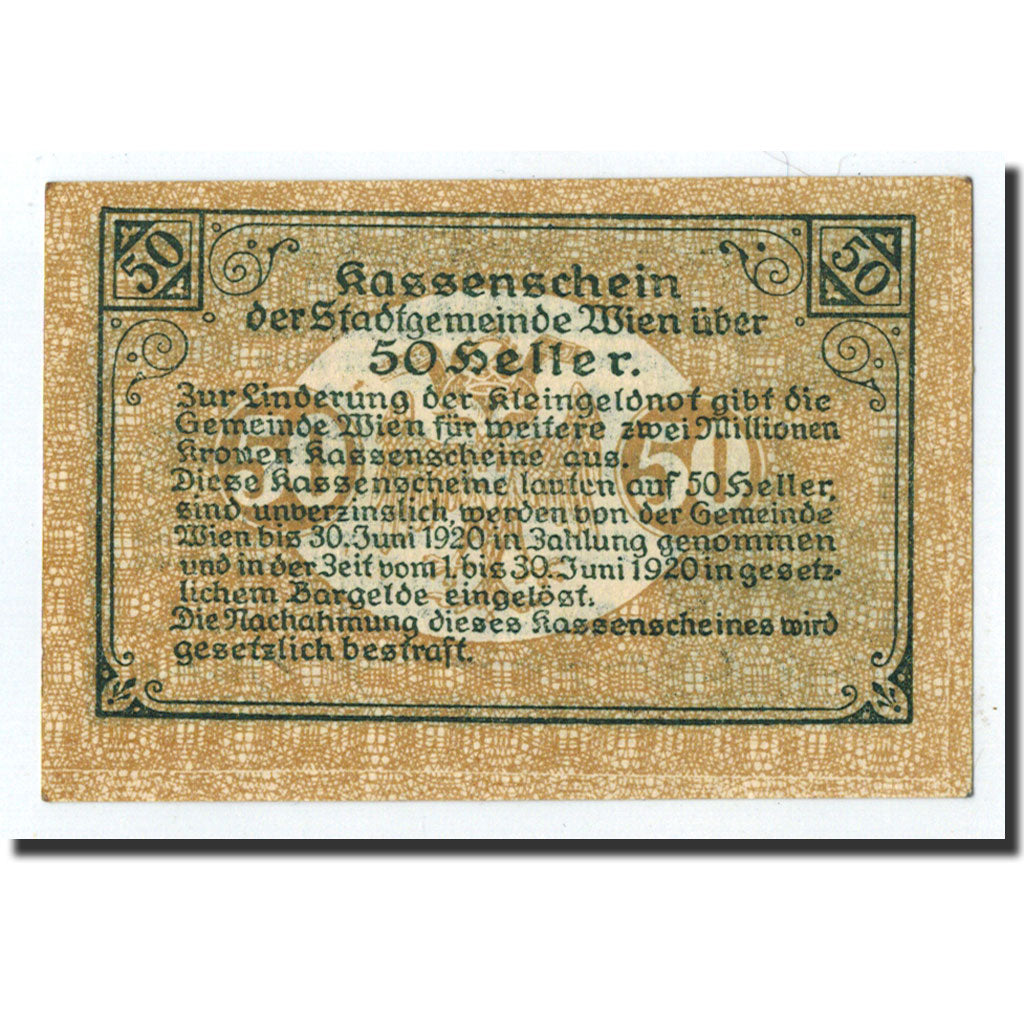 Geldschein, Österreich, Vienne, 50 Heller, château, 1919, 1919-11-21, UNZ-