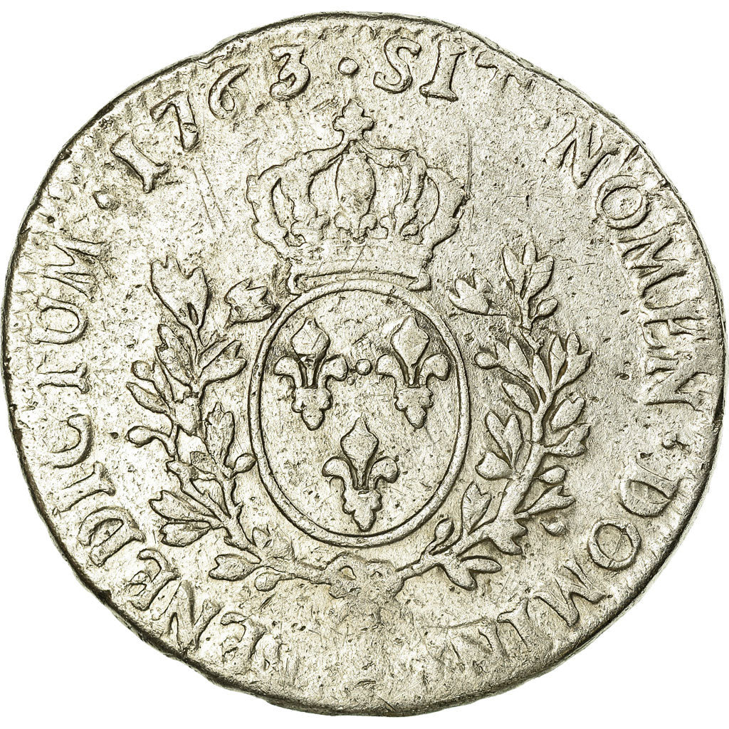 Coin, France, Louis XV, Écu au bandeau, Ecu, 1763, Rouen, VF(30-35), Silver