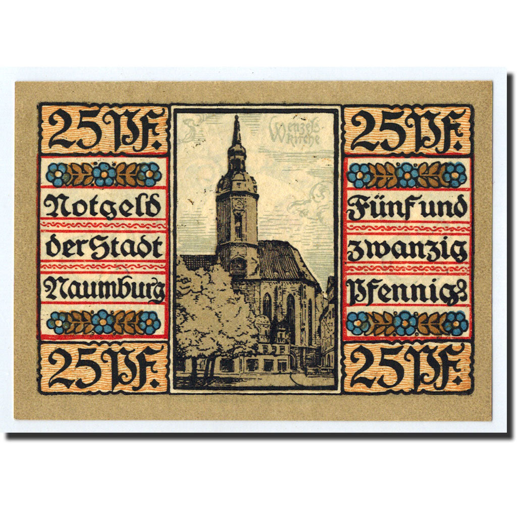 Banknote, Germany, Naumburg a.S. Stadt, 25 Pfennig, Eglise, 1920, Undated