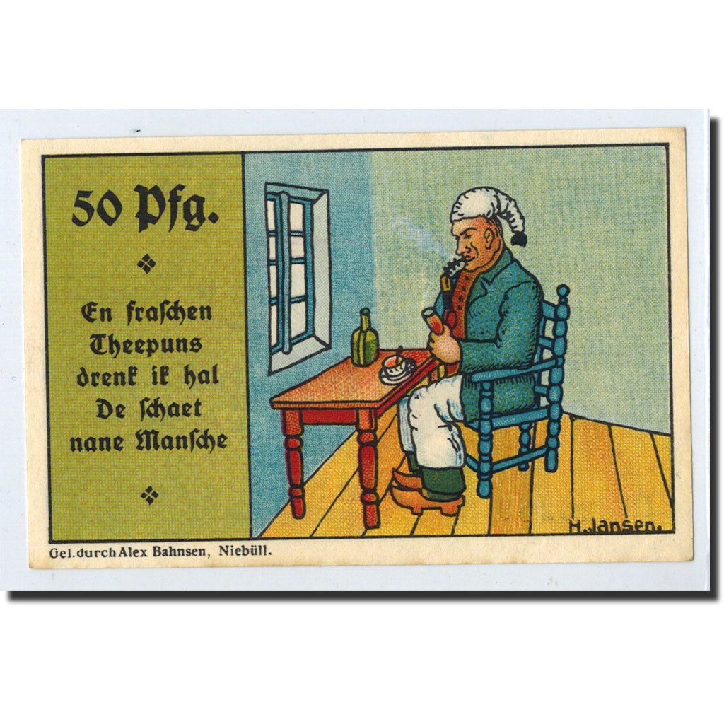 Banknote, Germany, Niebüll, 50 Pfennig, Ecusson, 1920, 1920-04-20, UNC(63)