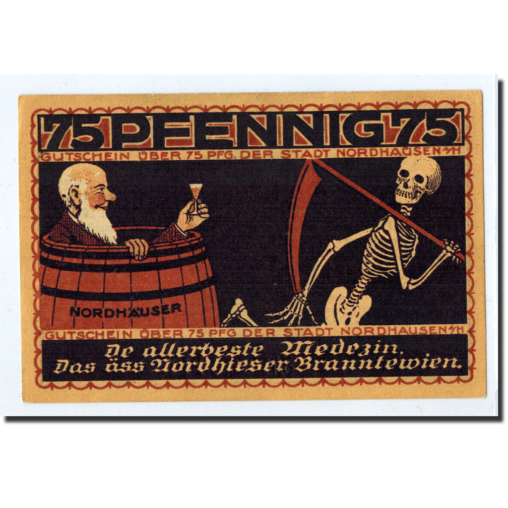 Banknote, Germany, Nordhaussen, 75 Pfennig, personnage, 1921, 1921-05-01