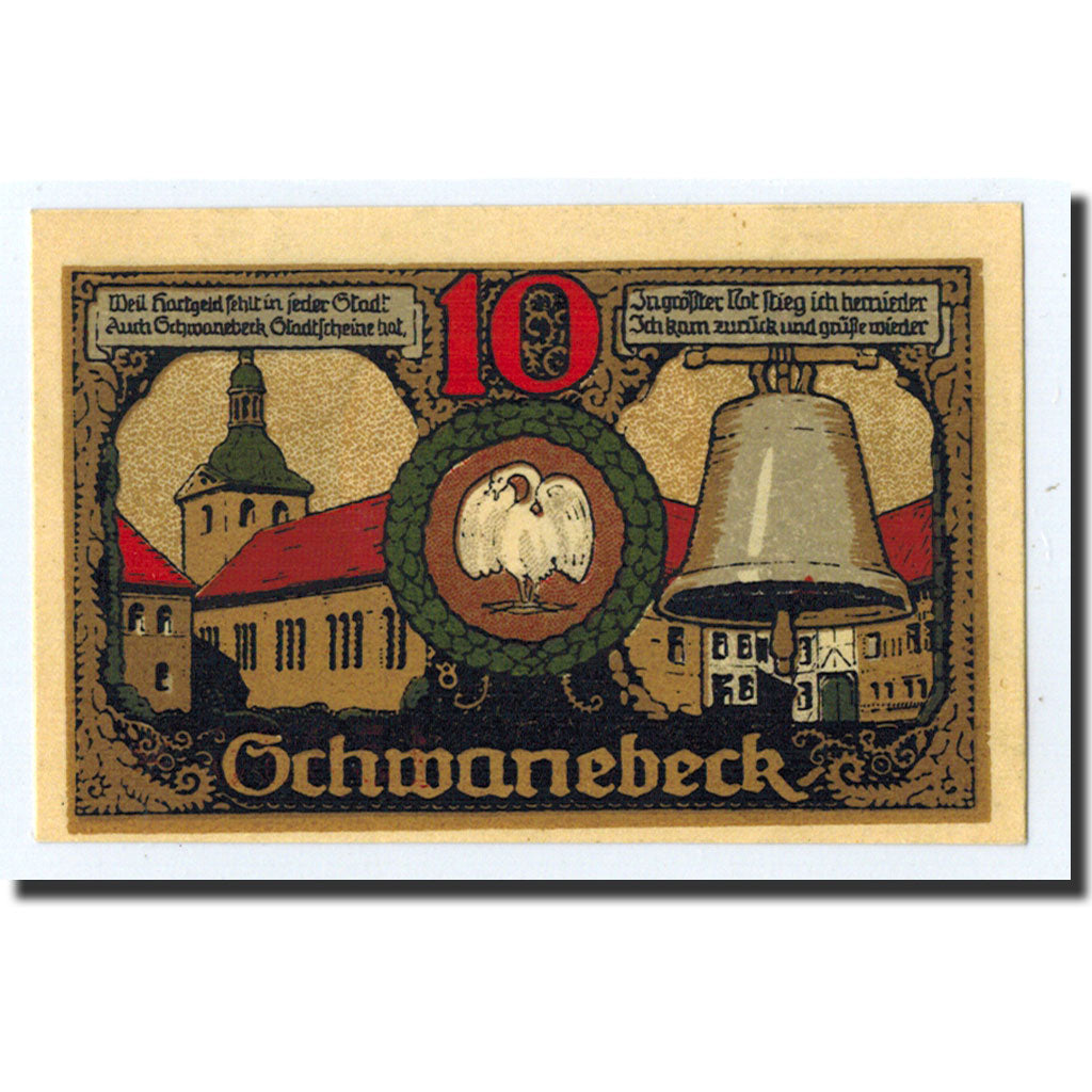 Banknote, Germany, Schwanebeck, 10 Pfennig, Ecusson, 1921, 1921-04-01, UNC(63)