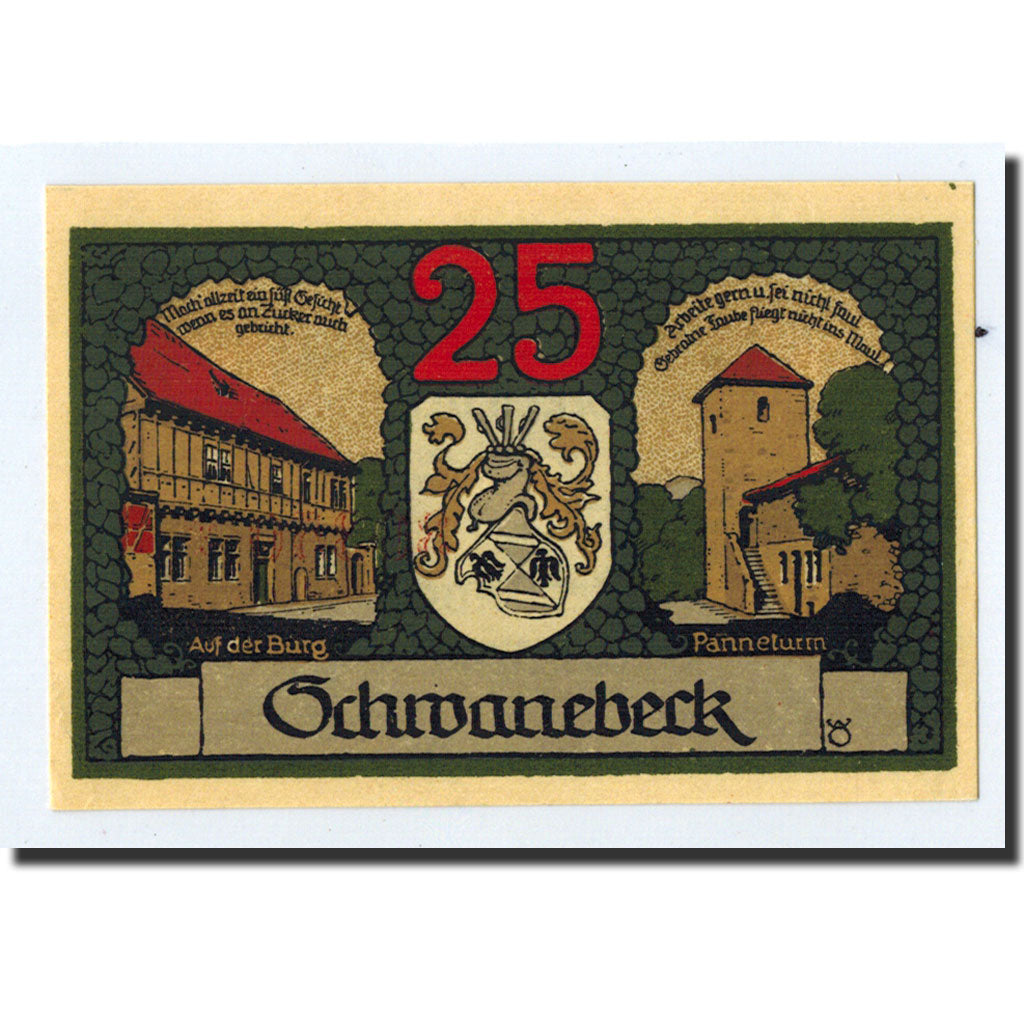 Banknote, Germany, Schwanebeck, 25 Pfennig, Ecusson, 1921, 1921-04-01, UNC(63)