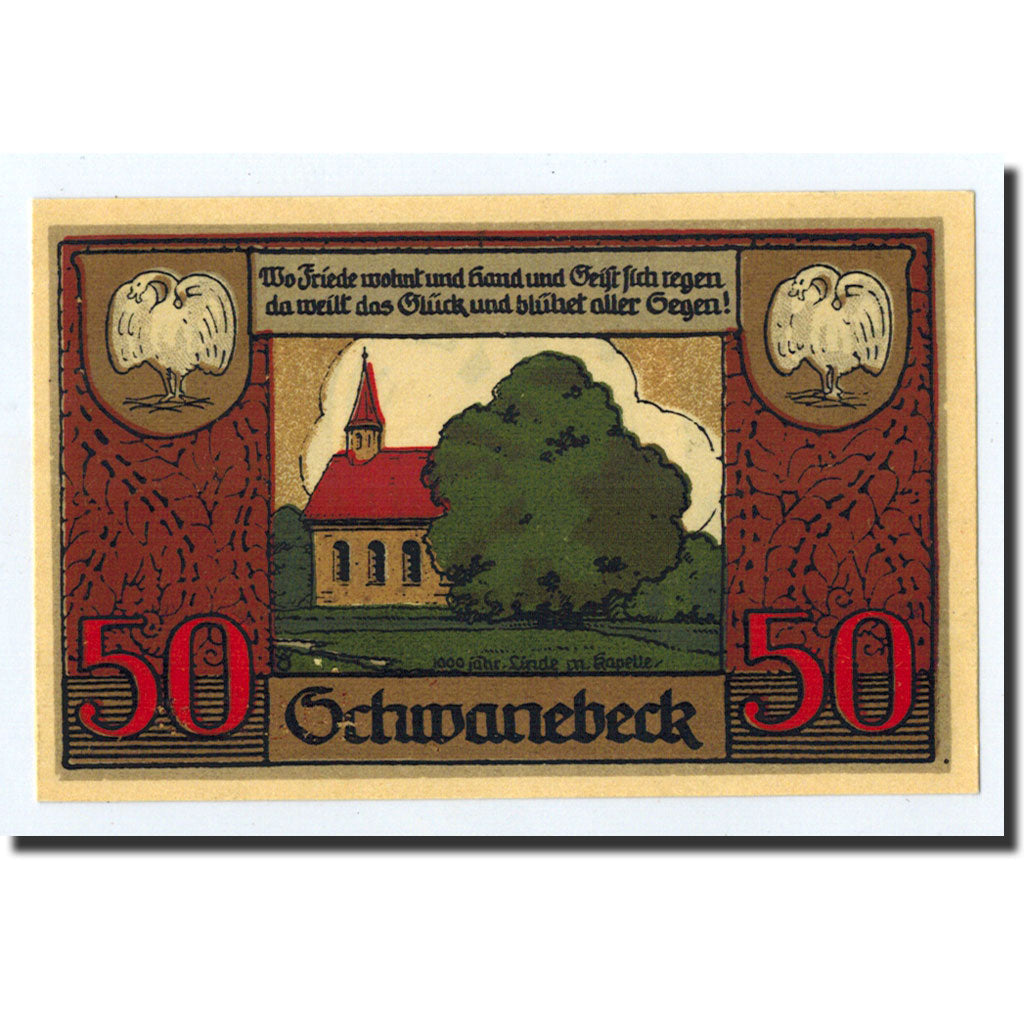 Banknote, Germany, Schwanebeck, 50 Pfennig, Ecusson, 1921, 1921-04-01, UNC(63)