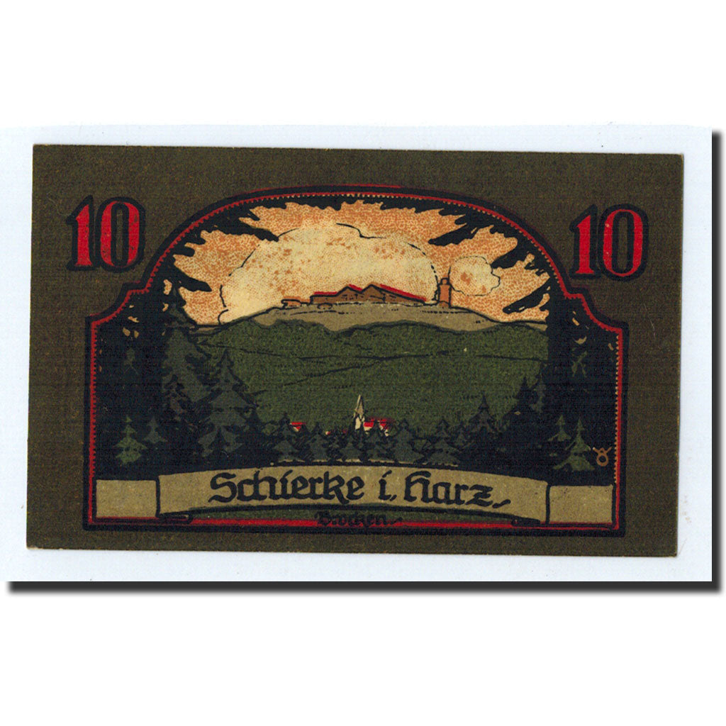 Banknote, Germany, Schierke im Harz, 10 Pfennig, paysage, 1921, 1921-04-01