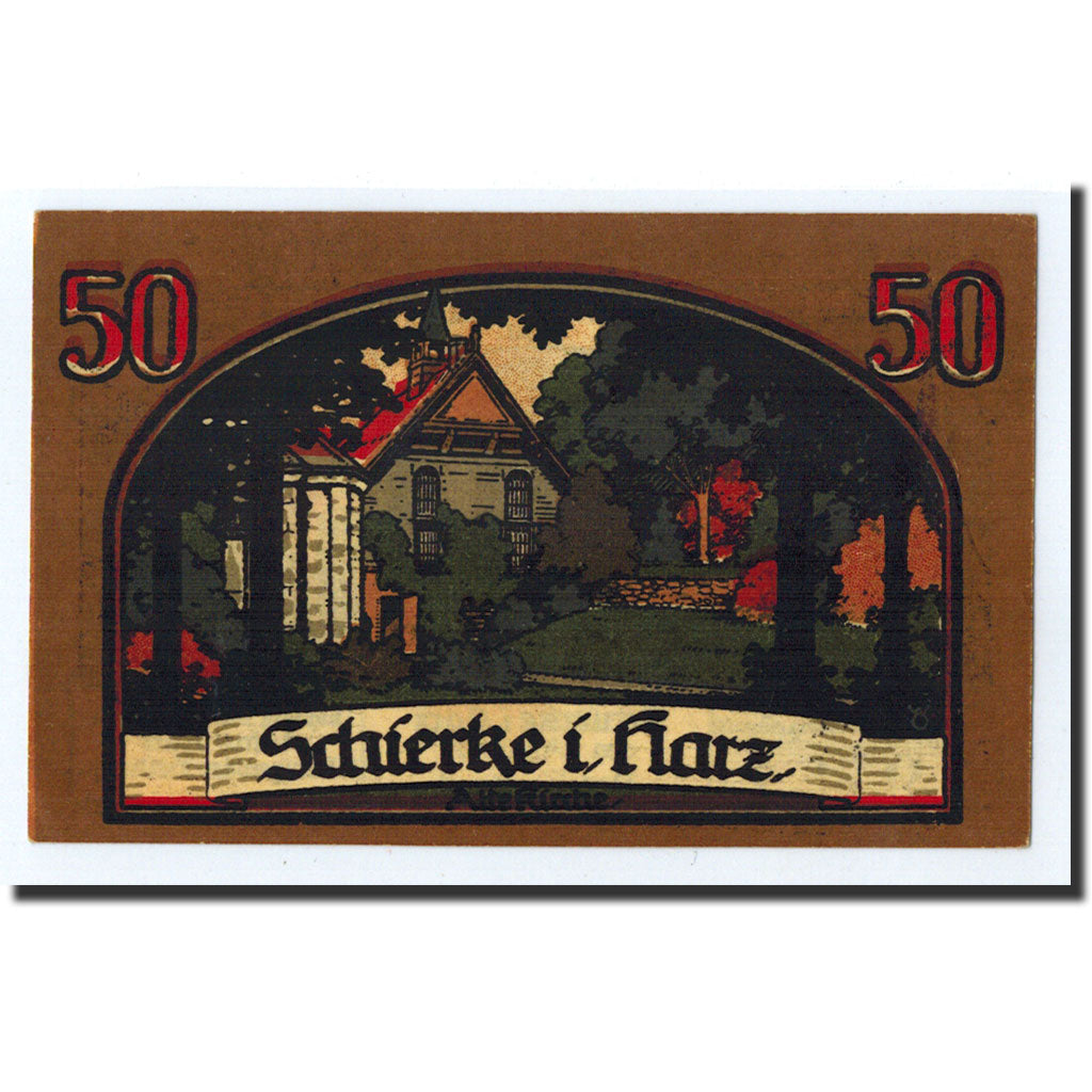 Banknote, Germany, Schierke im Harz, 50 Pfennig, paysage, 1921, 1921-04-01
