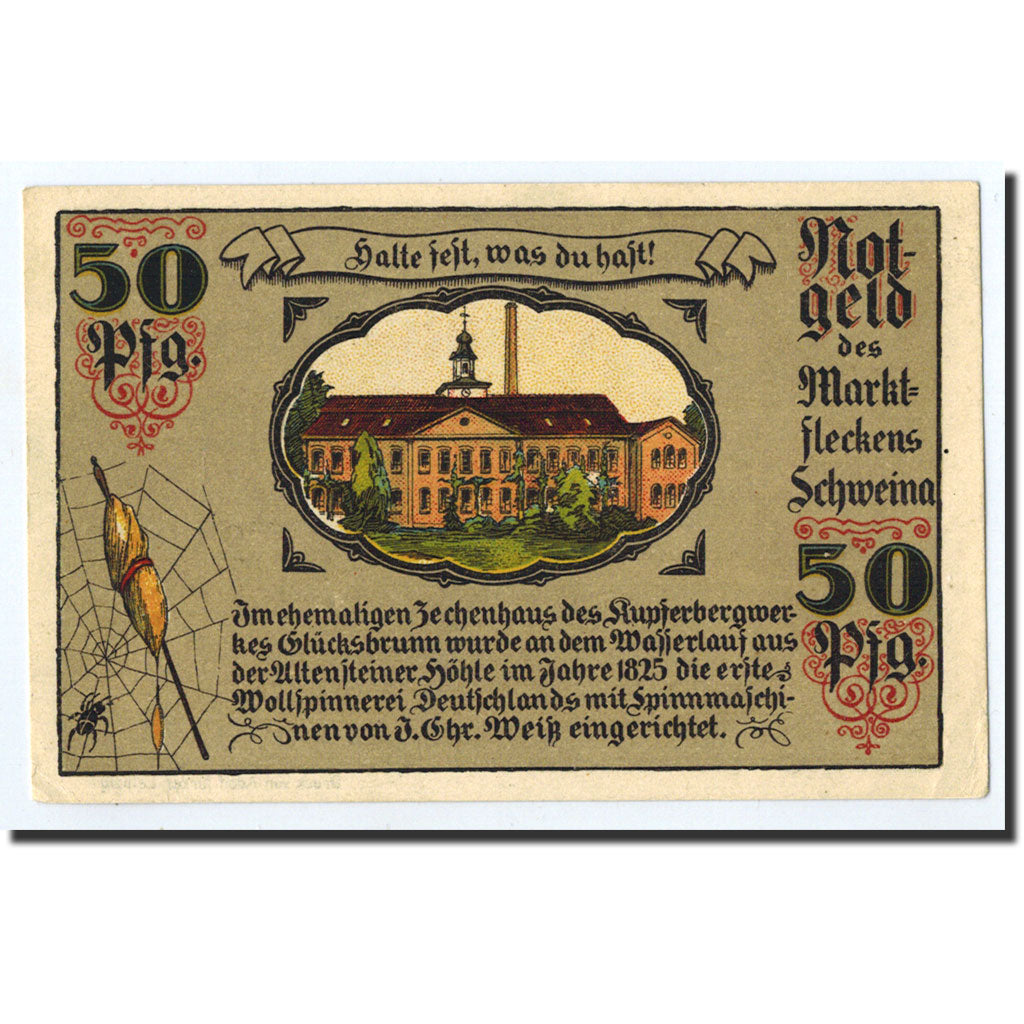 Banconote, Germania, Schweina, 50 Pfennig, Usine, 1921, 1921-09-20, SPL