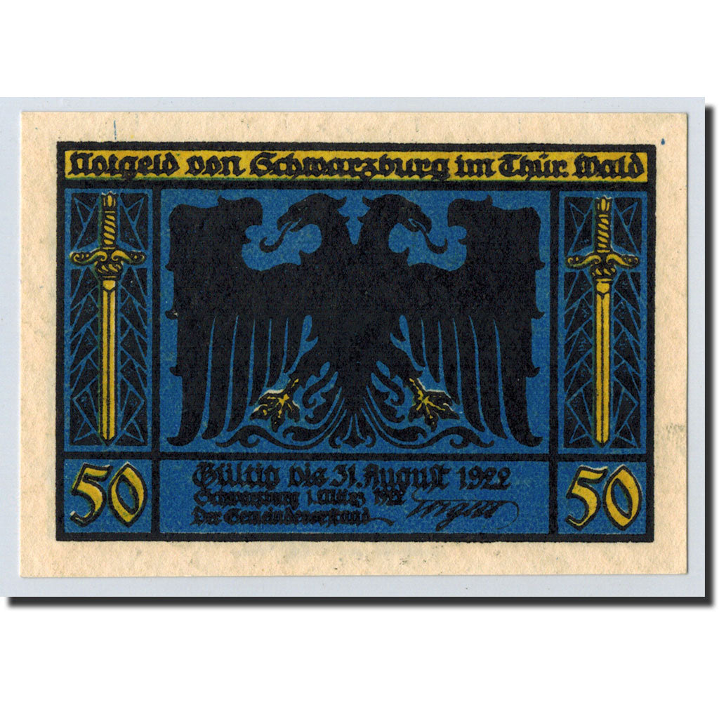 Banknot, Niemcy, Schwarzburg Stadt, 50 Pfennig, Animaux, 1922, 1922-03-01