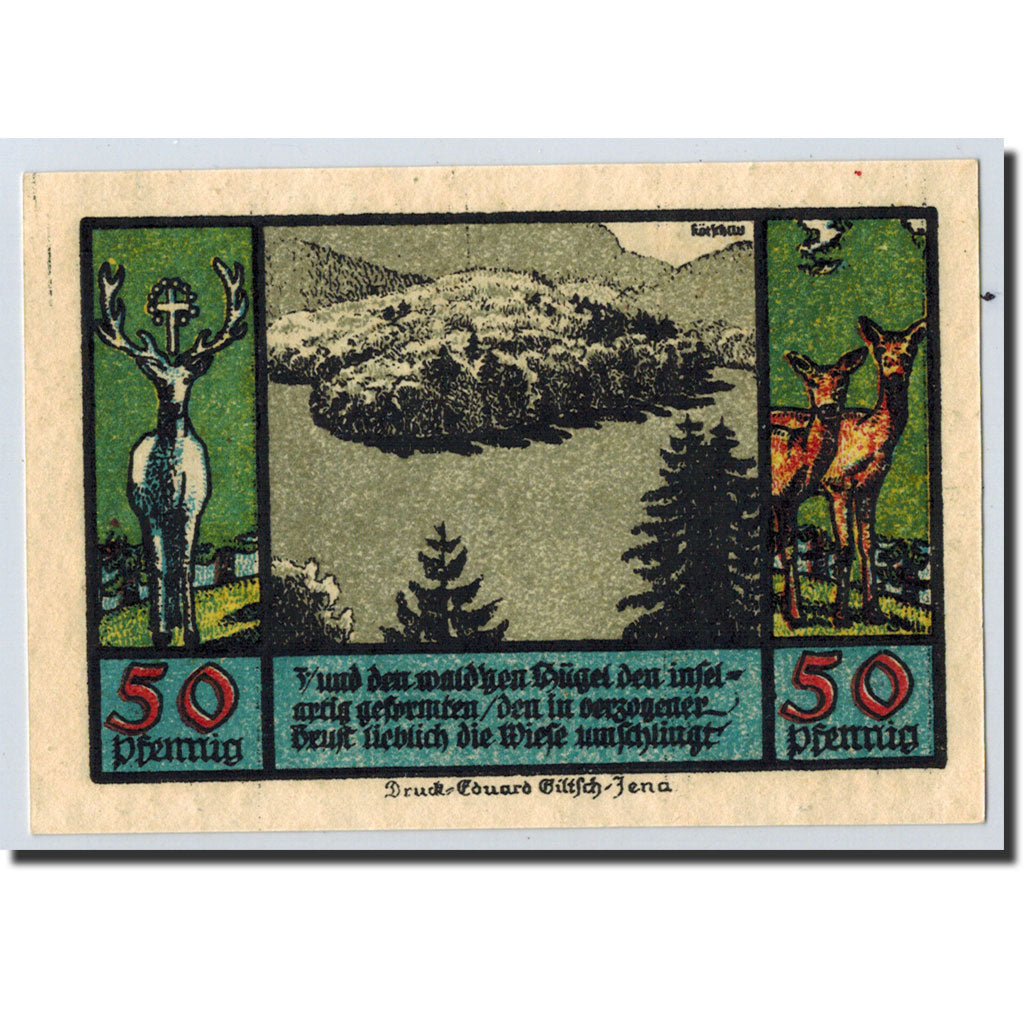 Banknot, Niemcy, Schwarzburg Stadt, 50 Pfennig, Animaux, 1922, 1922-03-01
