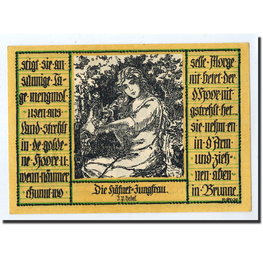 Banknote, Germany, Schopfheim Stadt, 50 Pfennig, personnage, 1921, 1921-04-01