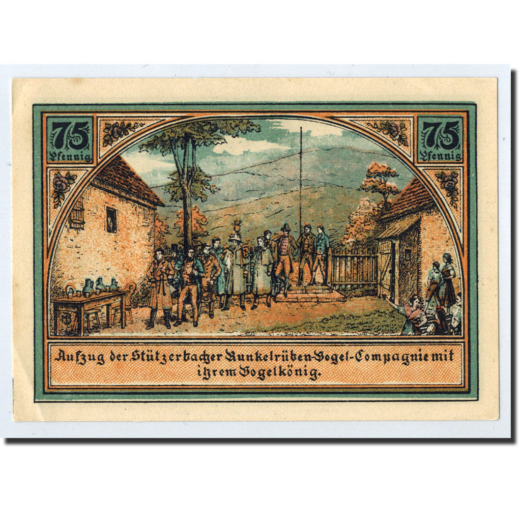 Banknote, Germany, Stützerbach, 75 Pfennig, personnage, 1921, Undated, UNC(63)