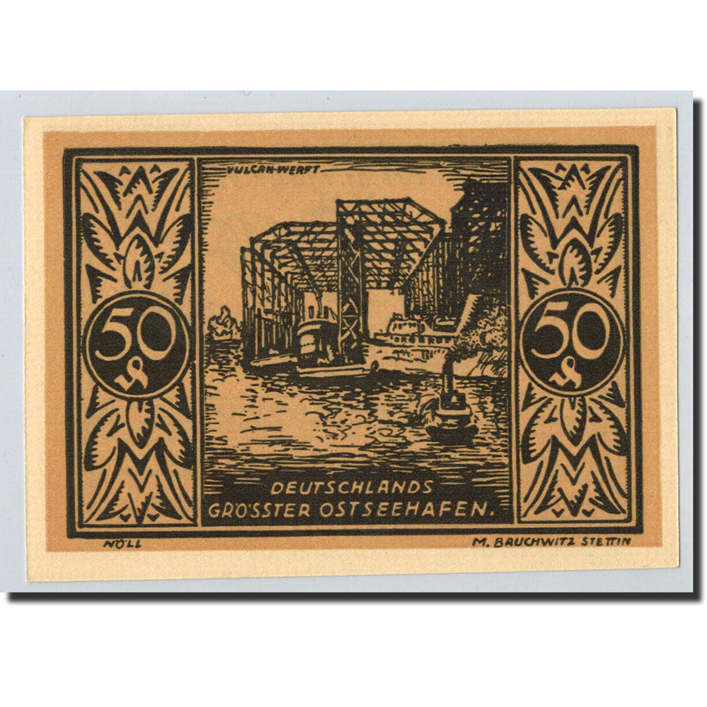 Banconote, Germania, Stettin, 50 Pfennig, Port, 1922, 1922-01-01, SPL