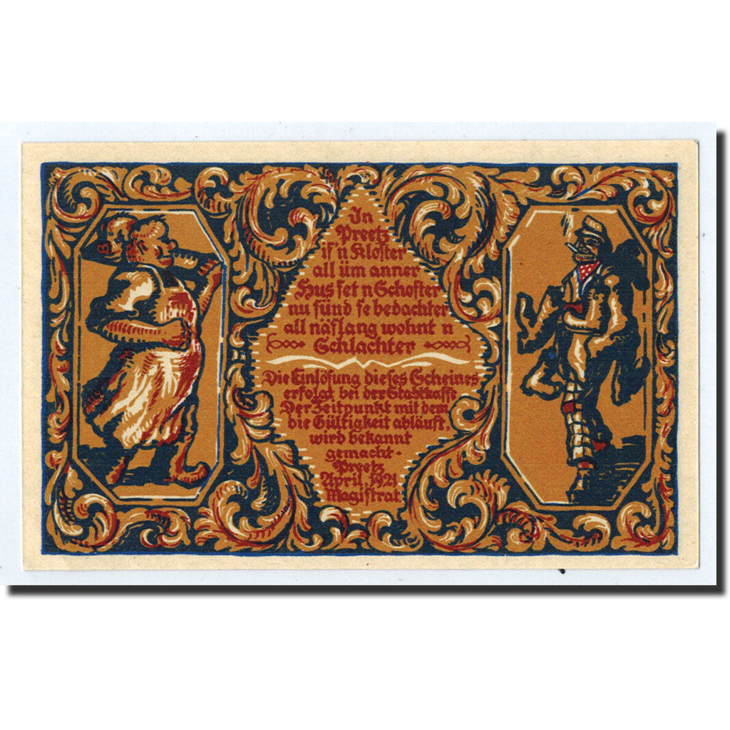 Banknote, Germany, Preetz, 50 Pfennig, Ecusson, 1921, Undated, UNC(63)