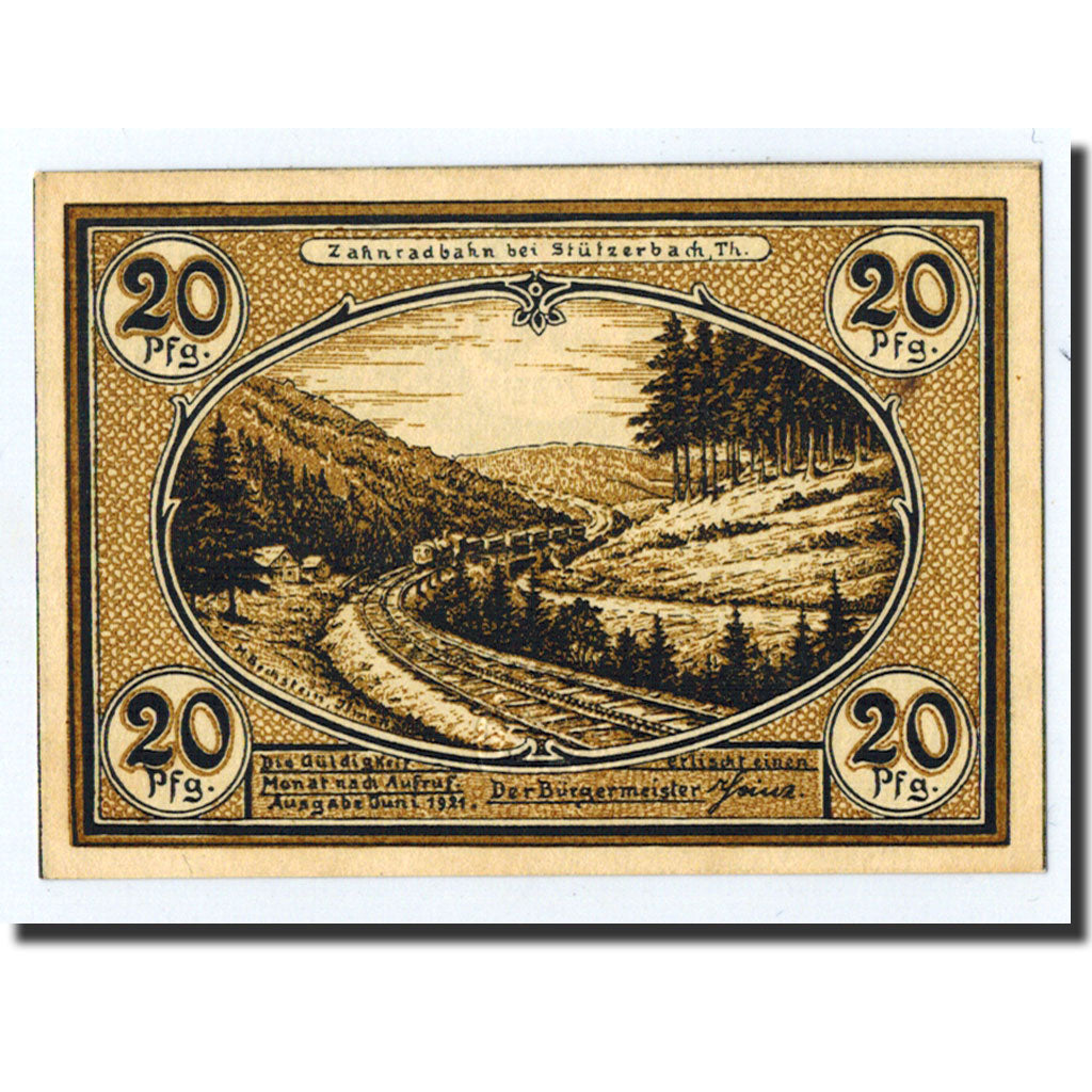 Banknote, Germany, Stützerbach, 20 Pfennig, paysage, 1921, Undated, UNC(63)