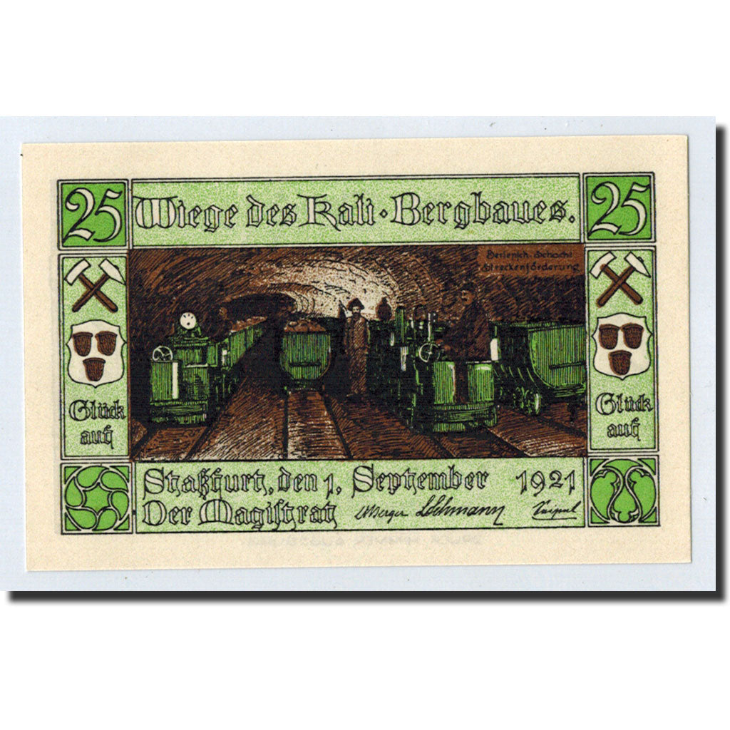 Banknote, Germany, Stassfurt, 25 Pfennig, Ecusson, 1921, 1921-09-01, UNC(63)