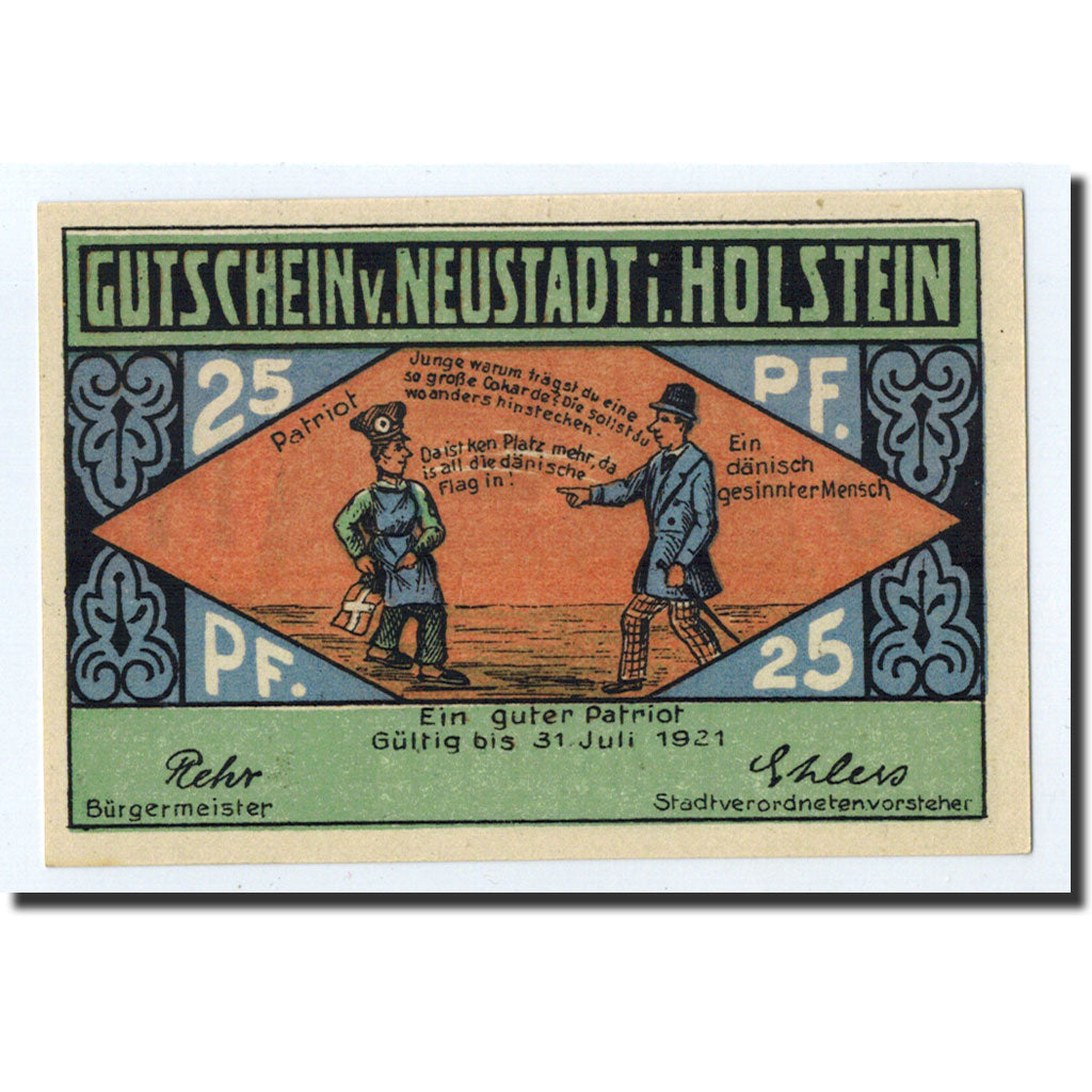 Banknote, Germany, Neustadt i. Holstein Stadt, 25 Pfennig, personnage, O.D