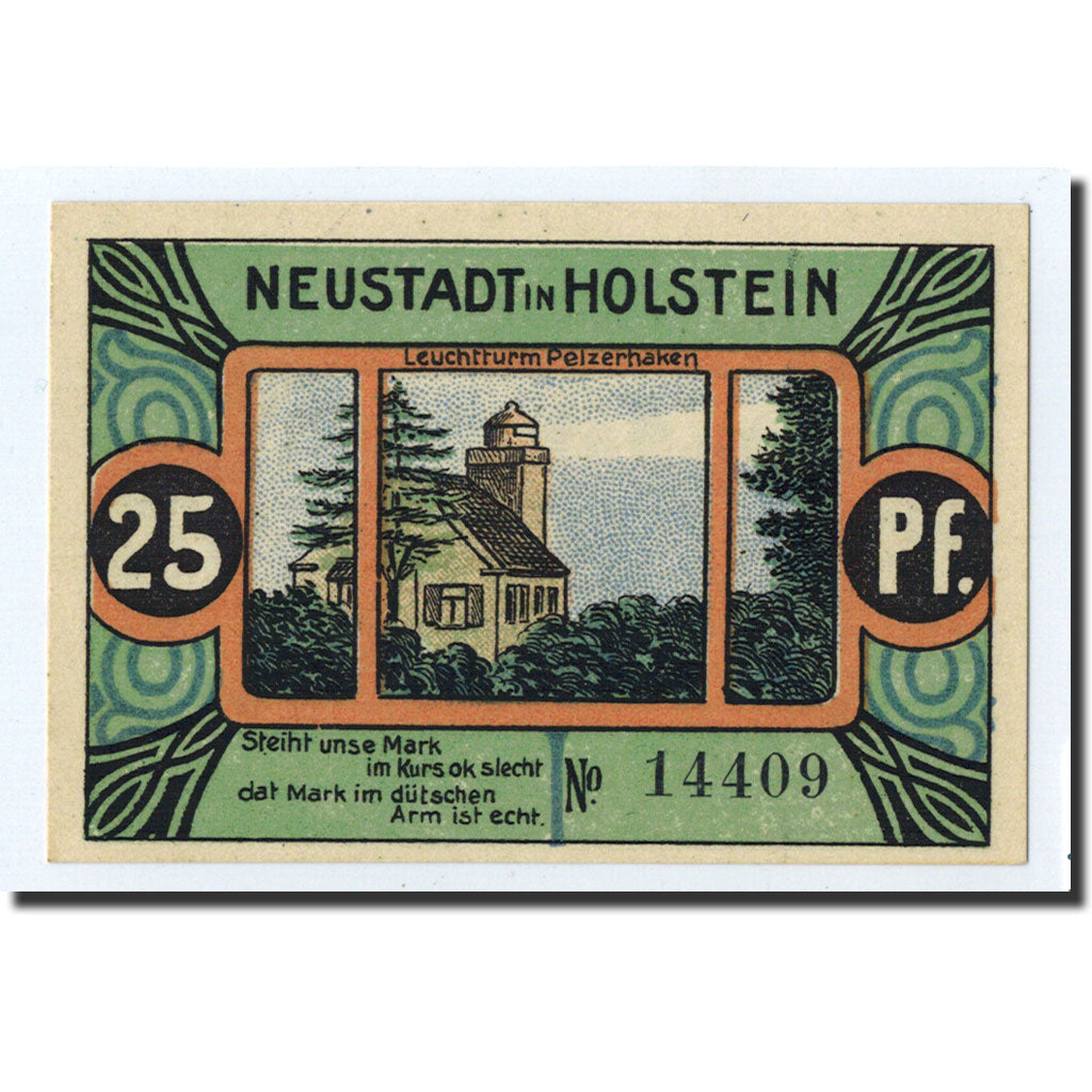Banknote, Germany, Neustadt i. Holstein Stadt, 25 Pfennig, paysage, O.D