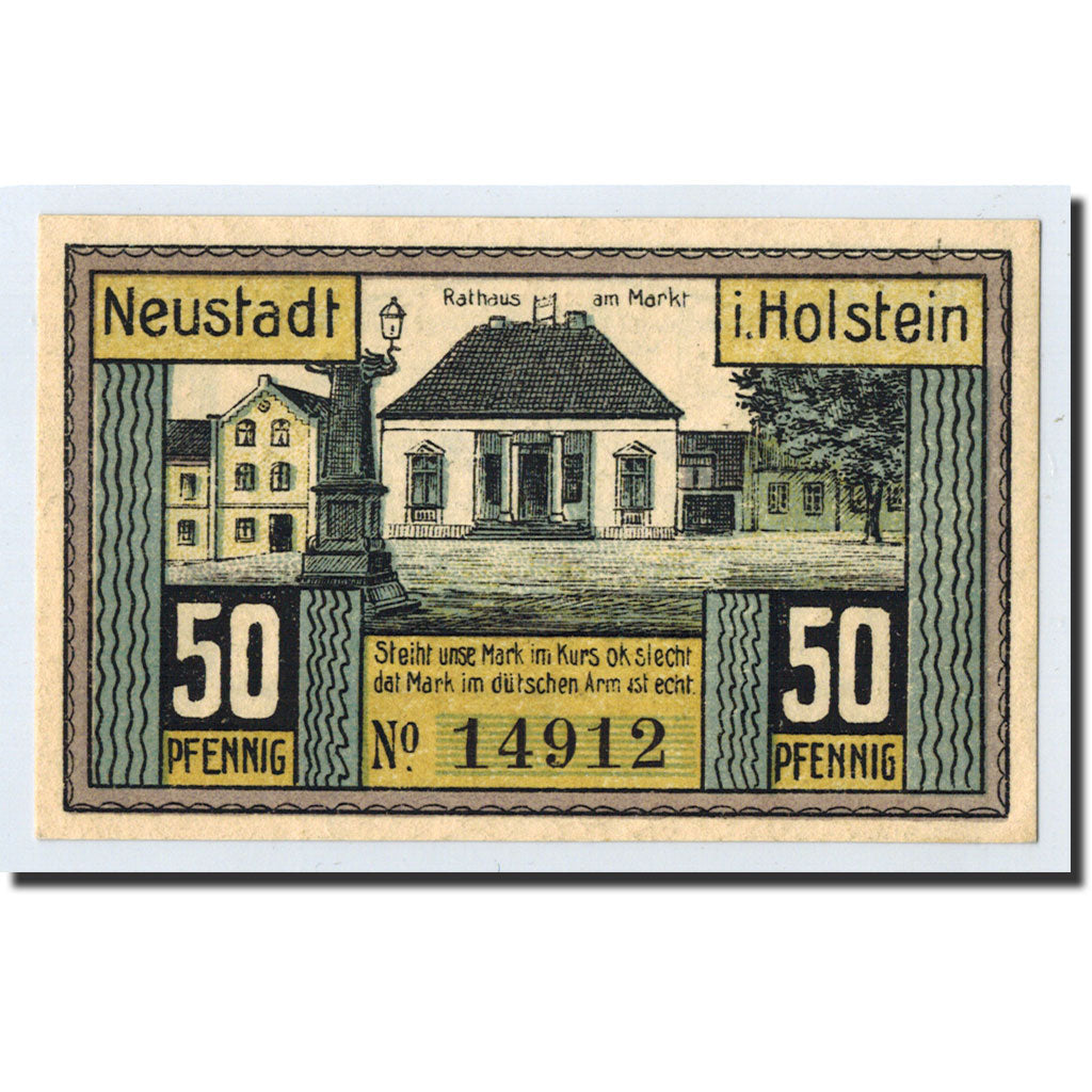 Geldschein, Deutschland, Neustadt i. Holstein Stadt, 50 Pfennig, personnage