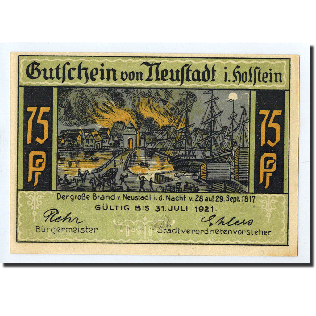 Banknote, Germany, Neustadt i. Holstein Stadt, 75 Pfennig, ruelle, O.D, Undated