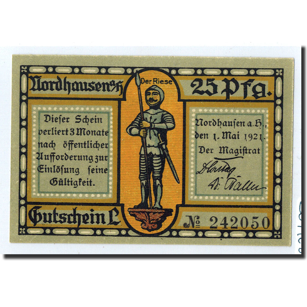 Banknote, Germany, Nordhausen Stadt, 25 Pfennig, paysage, 1921, 1921-05-01