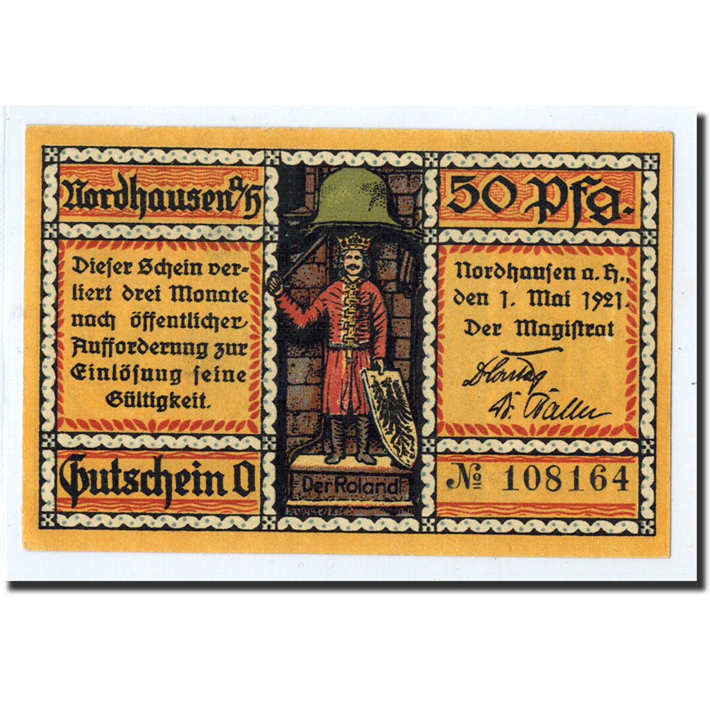 Banknot, Niemcy, Nordhausen Stadt, 50 Pfennig, ruelle, 1921, 1921-05-01