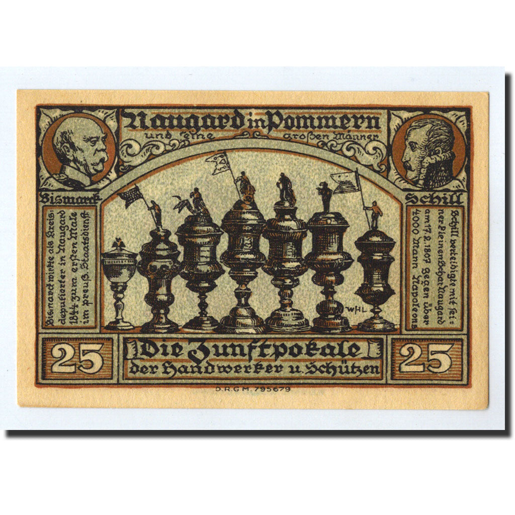 Banknote, Germany, Naugard, 25 Pfennig, personnage, O.D, Undated, UNC(63)
