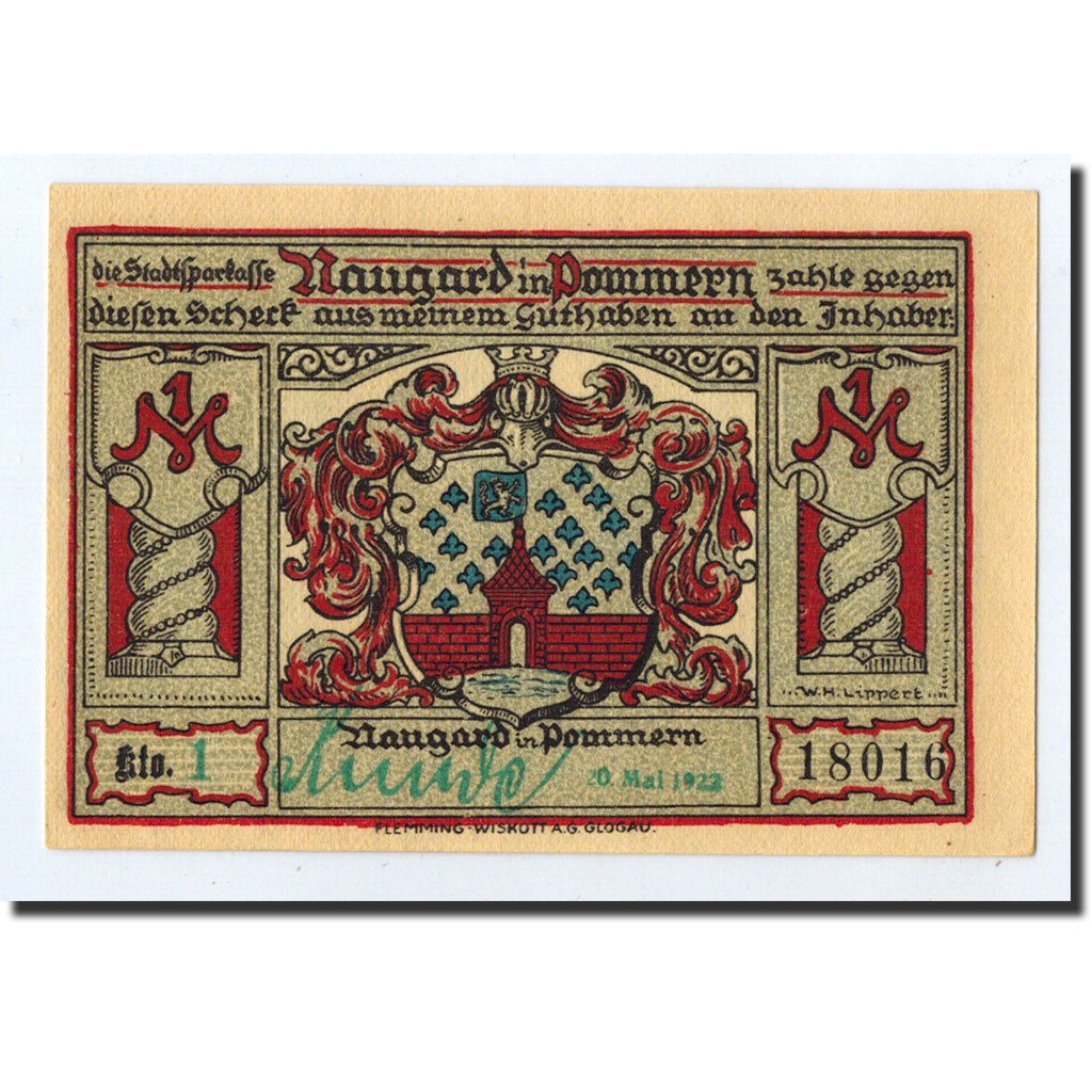 Banknote, Germany, Naugard, 1 Mark, Eglise, O.D, Undated, UNC(63), Mehl:923.1