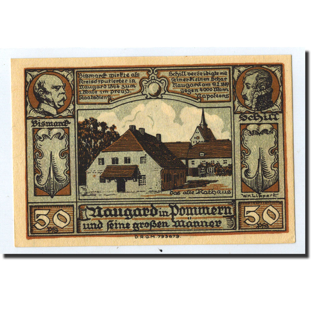 Banknote, Germany, Naugard, 50 Pfennig, paysage, O.D, Undated, UNC(63)