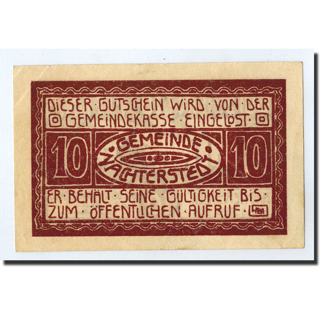 Banknote, Germany, Nachterstedt Gemeinde, 10 Pfennig, Usine, 1921, 1921-06-01