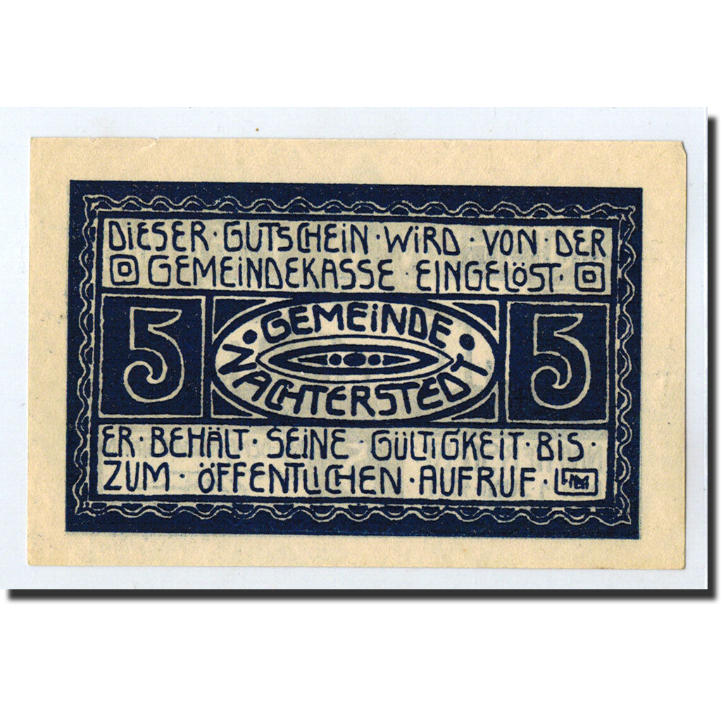 Banknote, Germany, Nachterstedt Gemeinde, 5 Pfennig, Usine, 1921, 1921-06-01