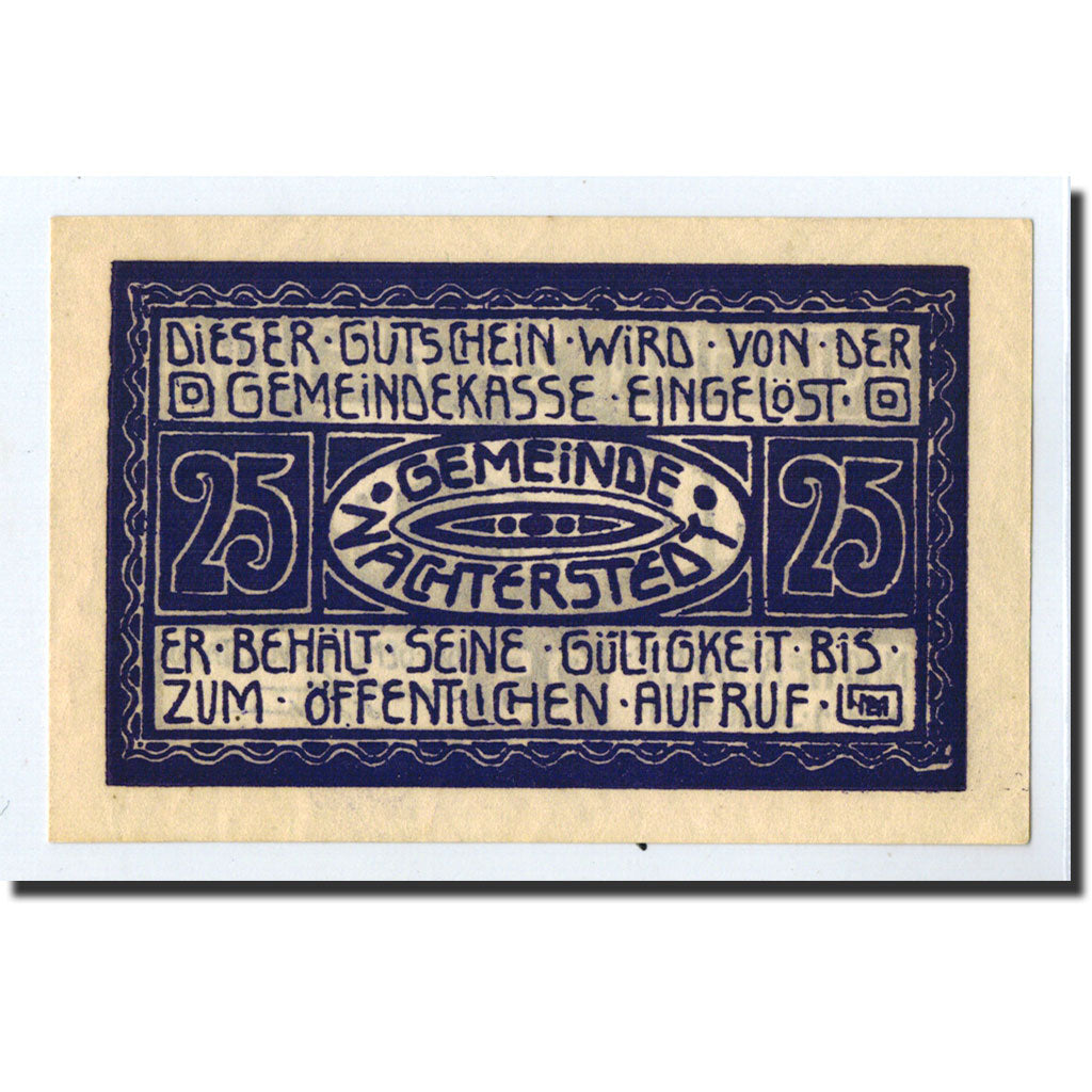 Banknote, Germany, Nachterstedt Gemeinde, 25 Pfennig, Usine, 1921, 1921-06-01