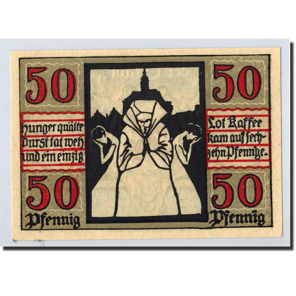 Banknote, Germany, Naumburg a.S. Stadt, 50 Pfennig, personnage, 1920, Undated