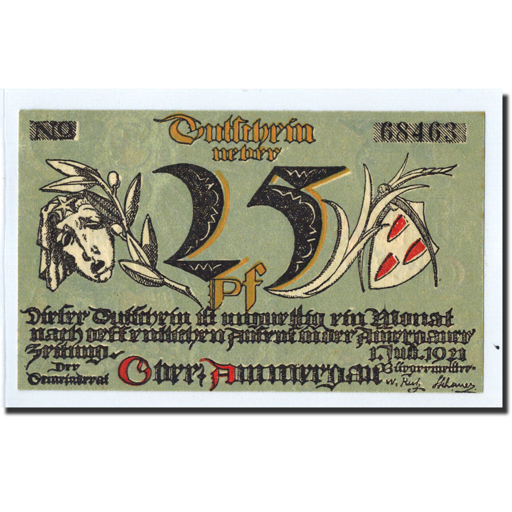 Banknote, Germany, Oberammergau, 25 Pfennig, paysage, 1921, 1921-07-01, UNC(63)