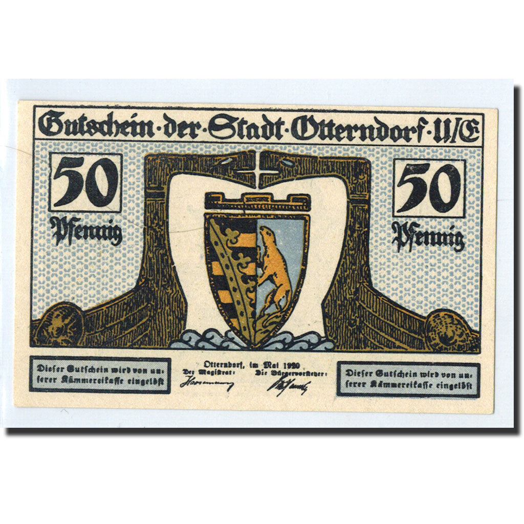 Banknote, Germany, Otterndorf a. Elbe Stadt, 50 Pfennig, Ecusson, 1920, Undated
