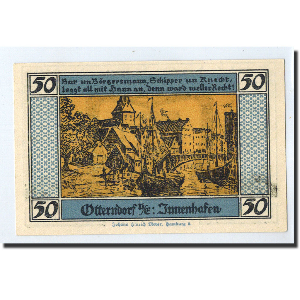 Banknote, Germany, Otterndorf a. Elbe Stadt, 50 Pfennig, Ecusson, 1920, Undated