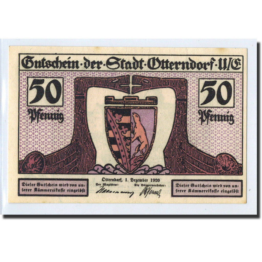 Banknote, Germany, Otterndorf a. Elbe Stadt, 50 Pfennig, Ecusson, 1920