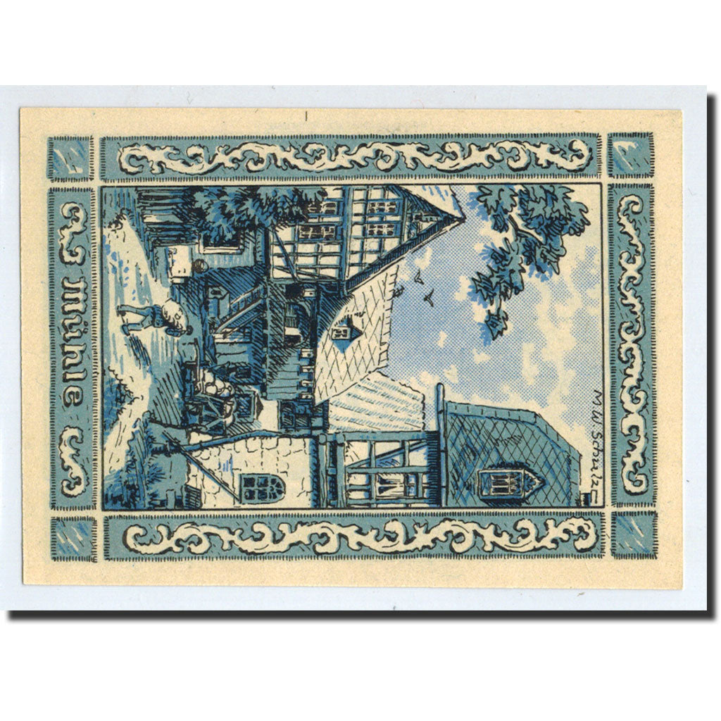 Banknote, Germany, Rehmen, 50 Pfennig, Maison, 1921, 1921-08-01, UNC(63)