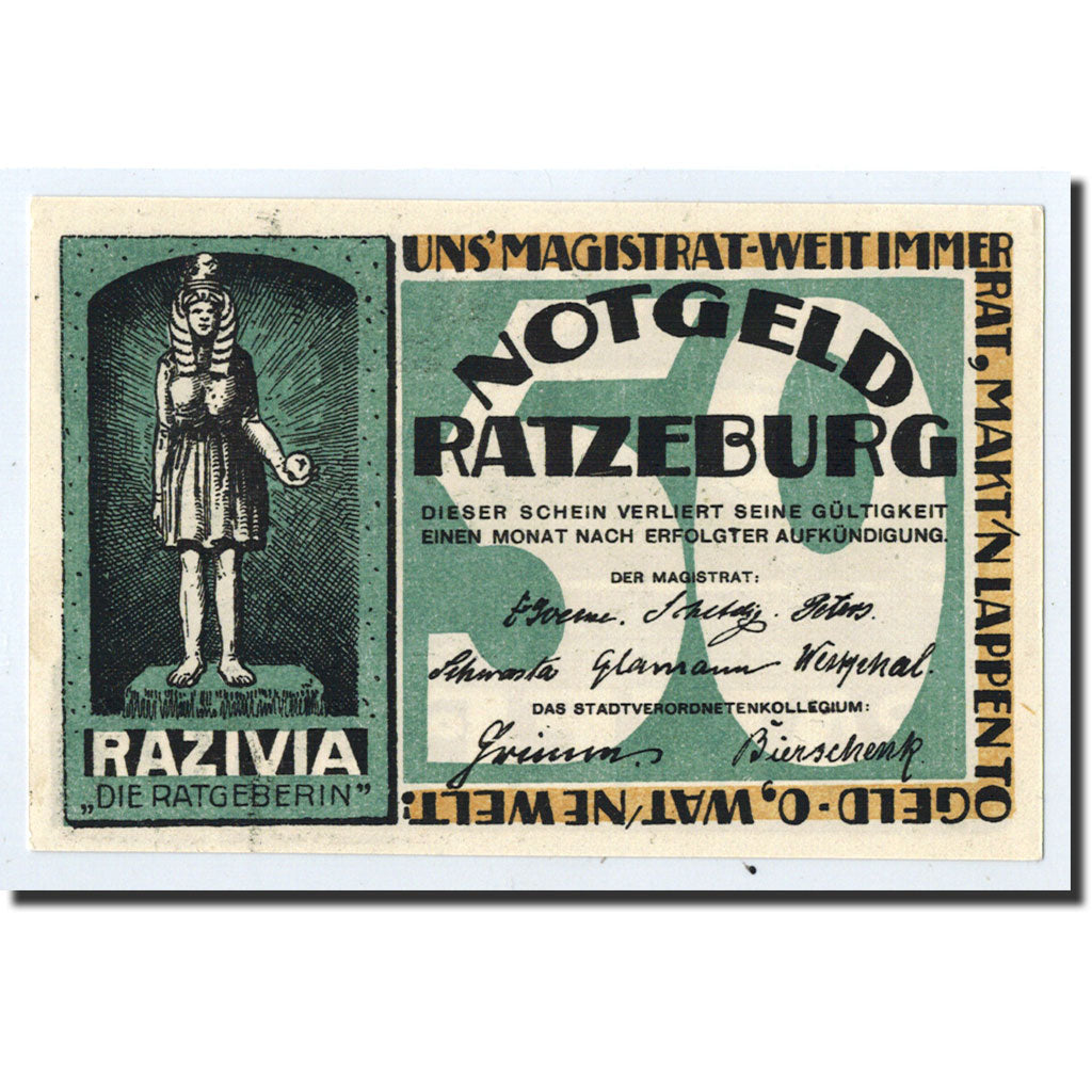 Banknote, Germany, Ratzeburg, 50 Pfennig, paysage, O.D, Undated, UNC(63)