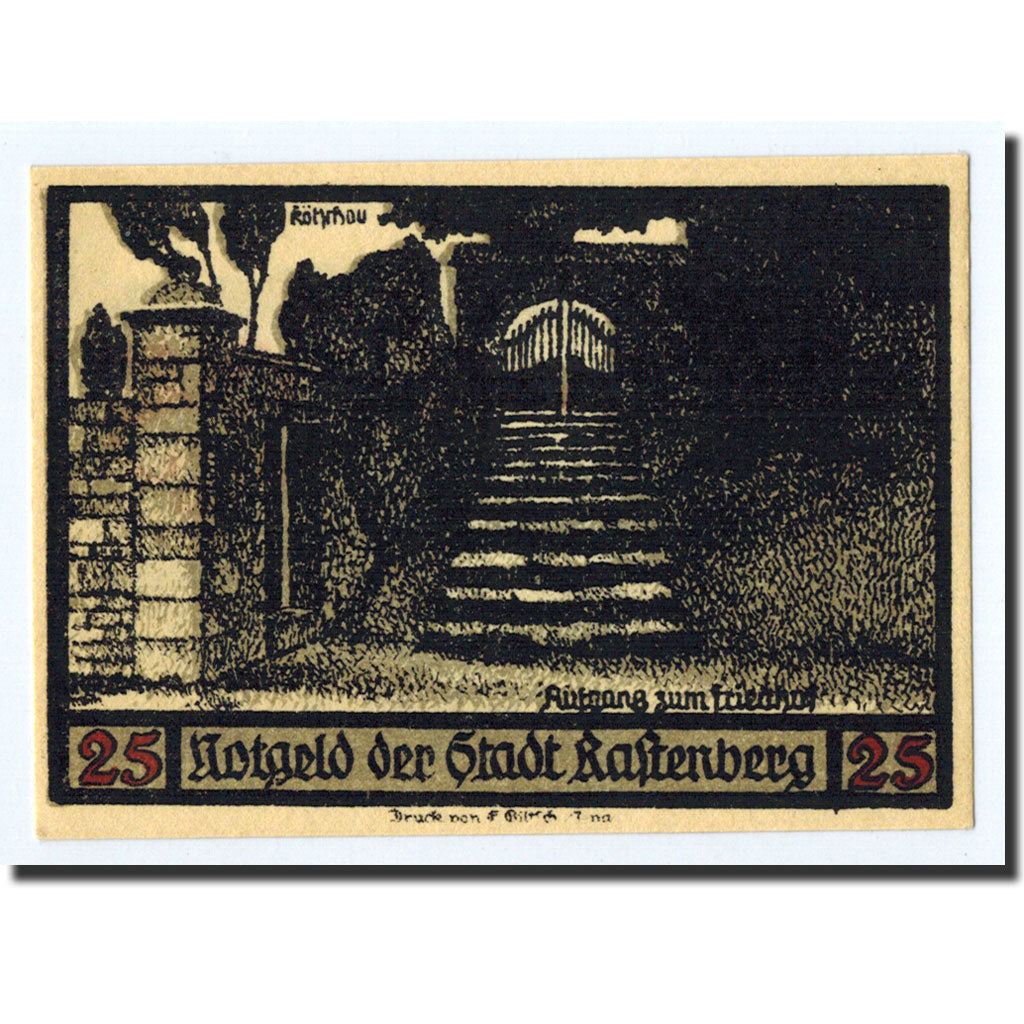 Banknote, Germany, Rastenberg, 25 Pfennig, escalier, 1921, 1921-09-01, UNC(63)