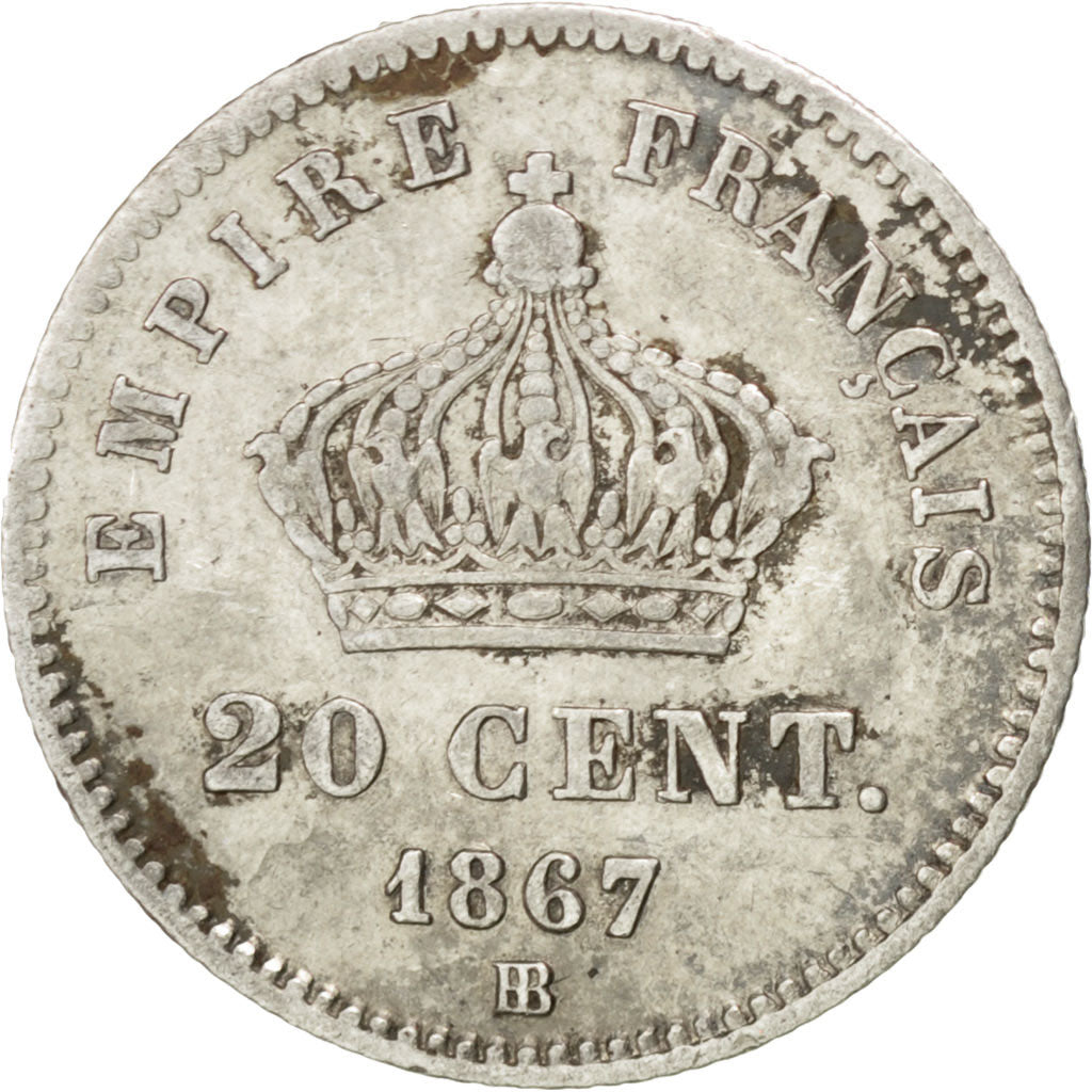 Coin, France, Napoleon III, Napoléon III, 20 Centimes, 1867, Strasbourg