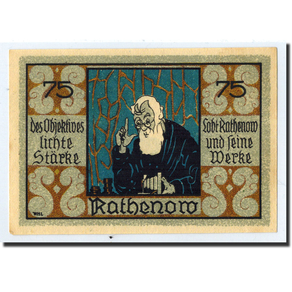 Banknote, Germany, Rathenow, 75 Pfennig, personnage, O.D, Undated, UNC(63)