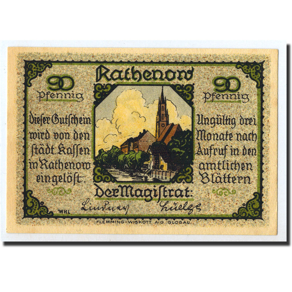 Banknote, Germany, Rathenow, 90 Pfennig, personnage, O.D, Undated, UNC(63)